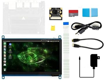 Jetson Nano Developer Accessories Kit for Small Powerful Computer AI Development Board with 7 inch IPS Touch HDMI Screen LCD Display Micro Card 64GB Camera Module @XYGStudy AcceC