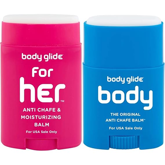 BodyGlide For Her Anti Chafe Balm1.5oz: anti chafing stick with added emollients. Prevent rubbing leading to chafing, raw skin, and irritation & body glide Original Anti-Chafe Balm