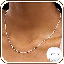1.5mm Silver Chains for Women S925 Twisted Rope Chain Sturdy Sterling Silver Chain Necklace Fade-Proof Silver Necklace Jewellery 14/16/18/20/22/24/26/28/30Inch