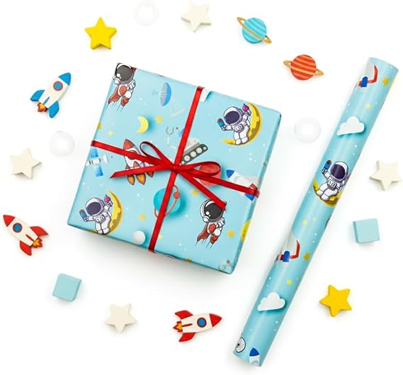 70x100 cm Çocuklara Özel Premium Hediye Paketleme Kağıdı 2'li Set | Eğlenceli Tema, Kalın, Kolay Sarılır, Özel Kutuda Rulo Gönderim | M4