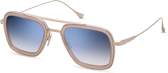 Dita FLIGHT.006 DT 7806 U-GLD-PNK White Gold/Dusty Pink Metal Square Sunglasses Grey Gradient Lens