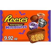 REESE'S Miniatures Milk Chocolate Peanut Butter Cups, Halloween Candy Bag, 9.92 oz
