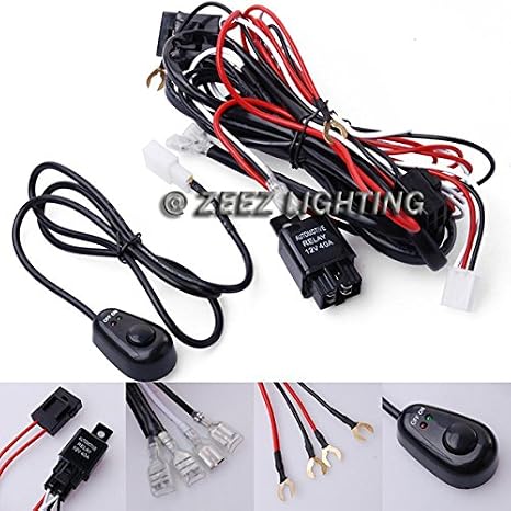 ZEEZ LED - Fog Light Relay Harness Wire Kit HID LED Lamp Worklamp Spot Work Driving Bar
