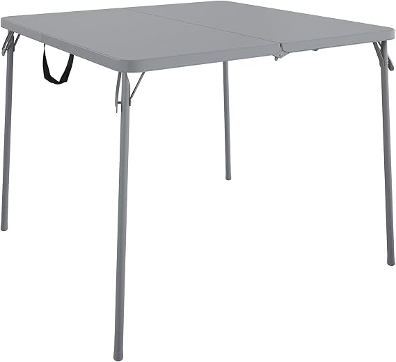 CoscoProducts COSCO XL 38.5" Half Card w/Handle Indoor & Outdoor, Portable, Wheelchair Accessible, Camping, Tailgating, Crafting Folding Table, Gray, 1-Pack,Grey