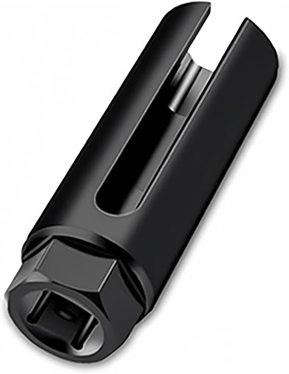 Oxygen Sensor Socket with Side Wire Cutout, 1/2" Drive by 7/8" 6-Point O2 Sensor Fit All Vehicles O2 Removal and Installation, Offset Oxygen Sensor Socket, Car Accessories (9mm)