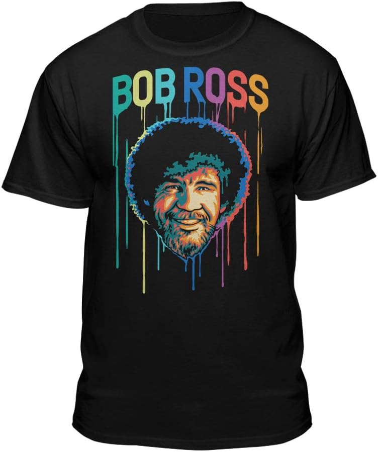 Teelocity Bob Ross Paint Drip Graphic T-Shirt