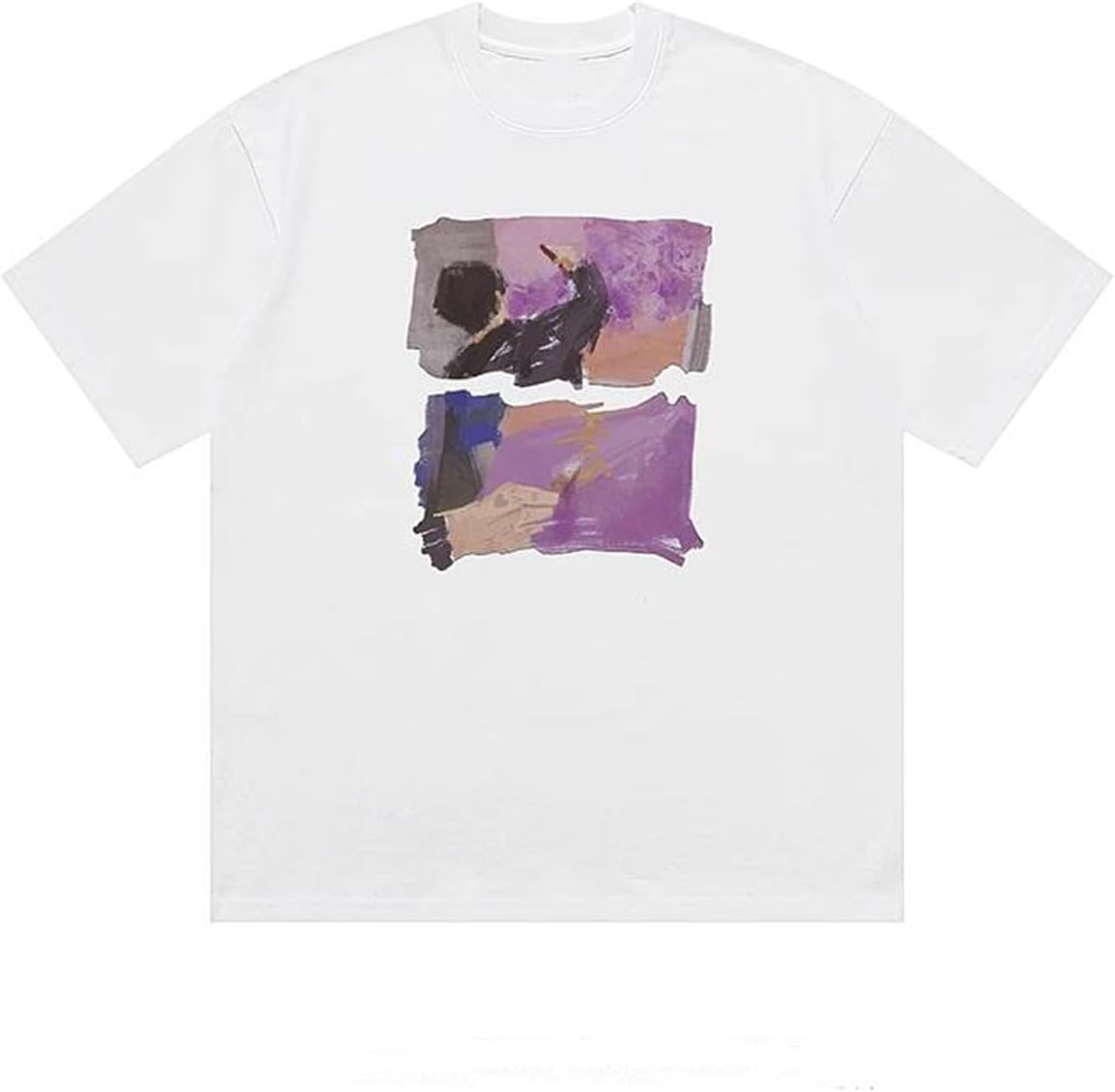 Japanese Printing Short-Sleeved T-Shirt, Mens Retro Loose fit Shirts
