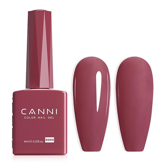 CANNI Red Gel Nail Polish - 1Pcs Dark Red Gel Polish High Gloss Soak Off U V Nail Manicure Salon DIY