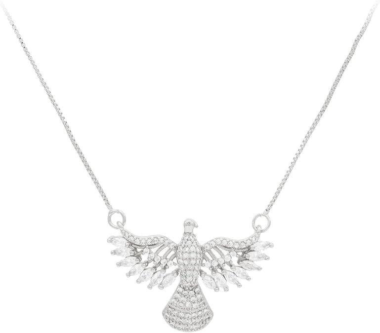 18K Gold Plated Cubic Zirconia Eagle Pendant Necklace - Dazzling Pendant Necklace for Women Men, Gift for Women Men,Fashion Jewelry Gift