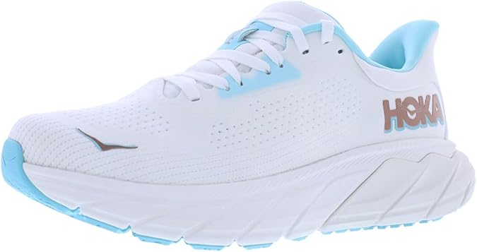 HOKA Arahi 7 Womens Shoes Size 7, Color: Frost/Rose Gold