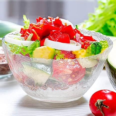 S.G Premium Quality 2 Gallon / 8 Quart Clear Plastic Punch Bowl - Embroidered Design with Elegant look Serving Bowl. (Punch Bowl Only)