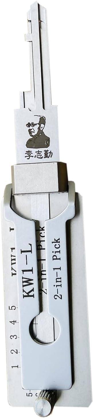 Professional Locksmith Tool Home Door Civil LiShi 2 in 1 Lock Pick and Decoder Tool, Lock Picking and Key Reader, Picker (KW1-L)