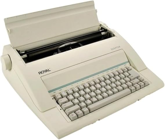 ROYAL 69149V Scriptor Typewriter | Keyboard with 45 keys and 17 functions, 20-keystroke buffer, word correction, bold typing, centering and justification