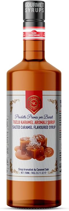 Nish Salted Caramel Flavored Syrup 700 ML - Glass Bottle