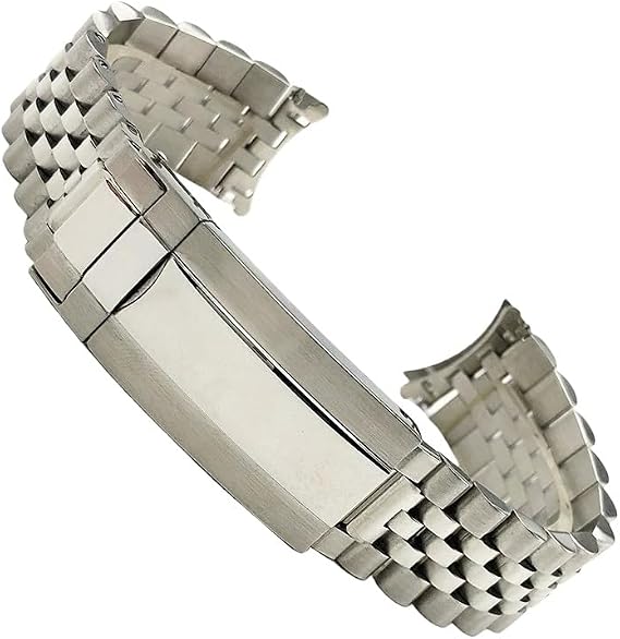 19mm Silver Replacement Watch Bracelet Stainless Steel Deployment Clasp Watch Strap Compatible with Seiko Sxns80 Snxs79 Snxs79k Snxs77k Snxs73