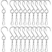 TecUnite 20 Pack Wind Spinner Swivel Hooks Clips for Hanging Wind Spinners Chimes Crystal Twisters Garden Bells Party Supply