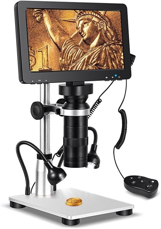 1200X Magnification Digital Microscope，12MP Video Microscope, With Adjustable LED Lights, 7.0 Inch Screen, Wired Control