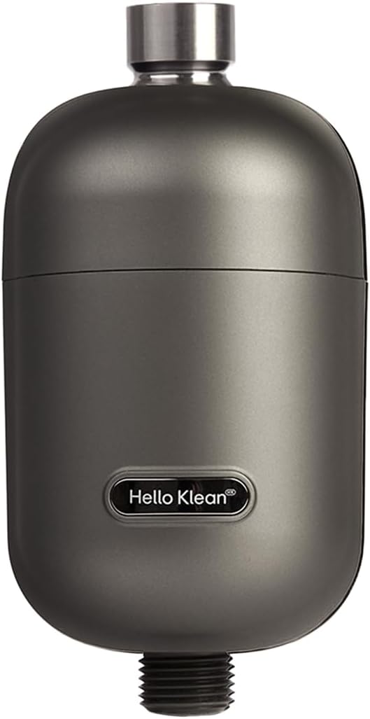 Hello Klean Shower Filter in Chrome - Filter Unwanted Metals, Chlorine & Impurities Found in Water - Improves Quality of Skin & Hair - Quick Easy Install for in-Line & Electric Shower