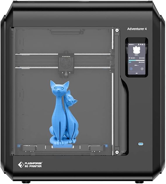 FlashForge Adventure 4 3D Printer - Leveling-Free, Quick-Removable High-Temperature Nozzle, Large 3D Printer with Built-in HD Camera, HEPA13 Air Filter, Print Size 220x200x250mm