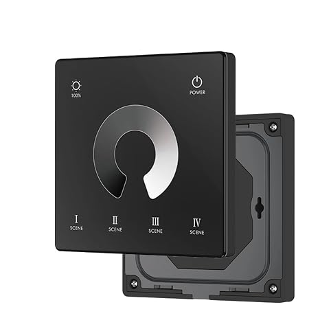 1PCS DC12V-24V CCT/RGB/RGBW/Dim Wall-Mounted Touch Screen Remote Control LED RGB Light Strip dimmer Switch(1-Zone TW1-B Dimming)
