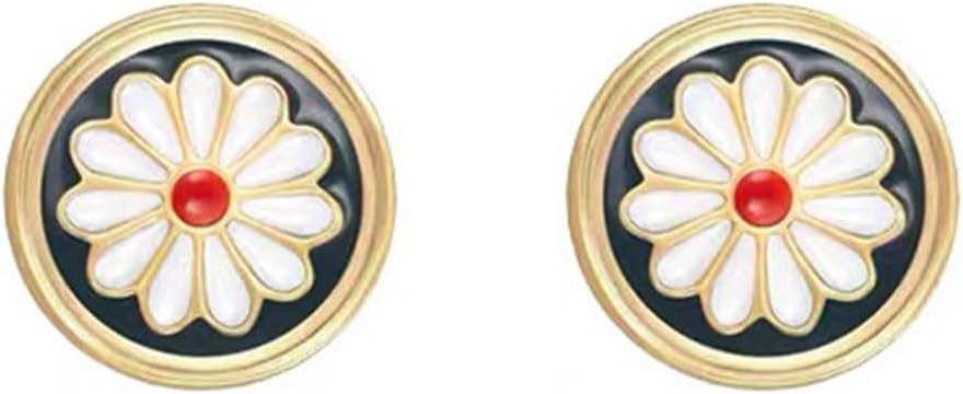 MALOYANVE 925 Sterling Silver Sunflower Studs Earrings for Women Dainty Cute 14k Gold Plated Vintage Boho Daisy Flower Piercing Stud Earrings Jewelry