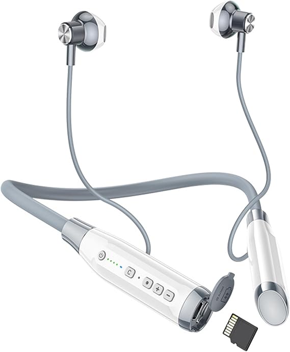 Neckband White Sports Stable Style Bluetooth Wireless ANC Noise Reduction Earbuds Bluetooth Headset Neckband Earbuds Free Detachable Bluetooth Earbuds with Neckband Long Endurance