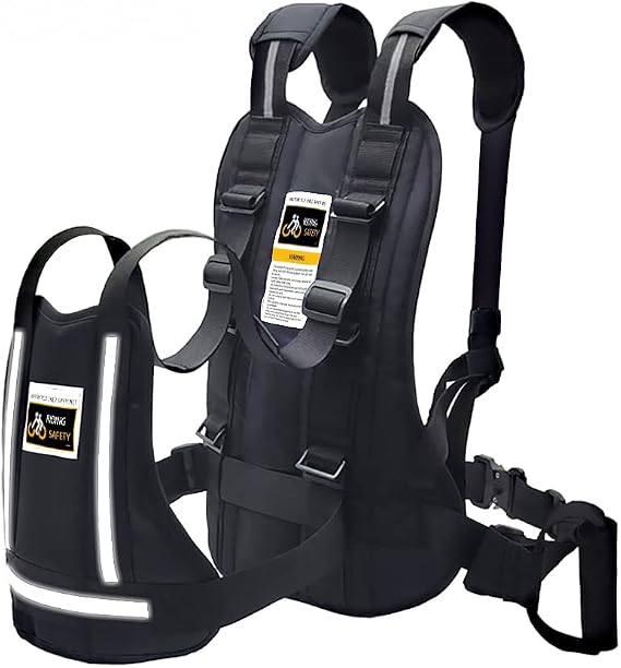 Jolik Child Safety Harness Reflective Child Motorcycle Harness, Adjustable Safety Child Harness with Two Handles, Breathable Material, Black