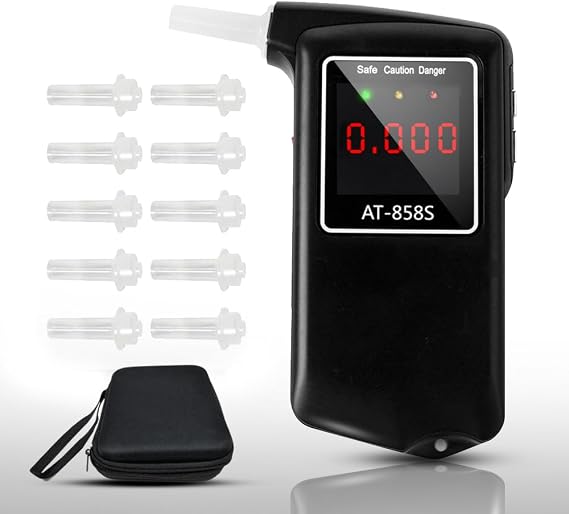 2026 Portable Breathalyzer, Easy-to-Use Alcohol Tester with Backlit Display - Ideal for Home Use, Parties, and Special Events, Professional Alcohol Tester with 10Pcs Mouthpieces