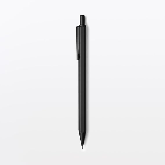 MUJI 23079938 Aluminum Hex Mechanical Pencil, Black, 0.02 inches (0.5 mm)