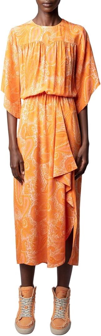 Zadig & Voltaire Womens Rusty Silk Maxi Dress, S Multi-Colored