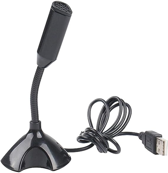 USB Desktop Mikrofon Wired Studio Speech Microphone for Laptop Pc Mac (Black)