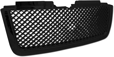 Black Mesh Front Hood Bumper Grill Grille Luxury Sport Aggressive Styling OE Direct Bolt-On Replacement Premium Upgrade Compatible with 2006-2009 Chevy Trailblazer LT