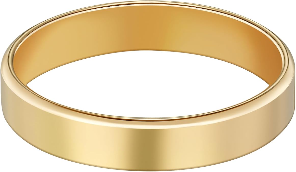 Handmade Ring 14K Gold Filled,Width:4mm Thickness:1.0mm, US standard sizes:4-11.5,Smooth and Hammered Optional