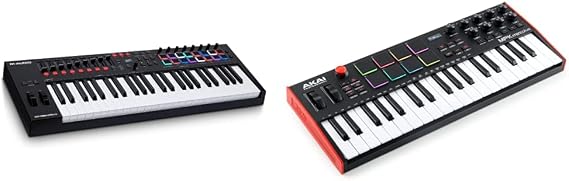 M-Audio Oxygen Pro 49 – 49 Key USB MIDI Keyboard Controller With Beat Pads & AKAI Professional MPK Mini Plus - 37 Key USB MIDI Keyboard Controller with 8 MPC Pads