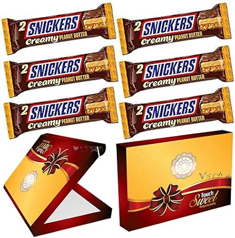 6 x SNICKERS Creamy Peanut Butter Chocolate Duo BAR 36.5g with Box (V Star)