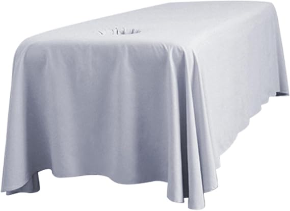 Massage Table Sheets Set,Massage Bed Cover,Breathable Massage Table Skirt with Face Hole,Light Gray Beauty Bed Protective Topper for Salon Massage