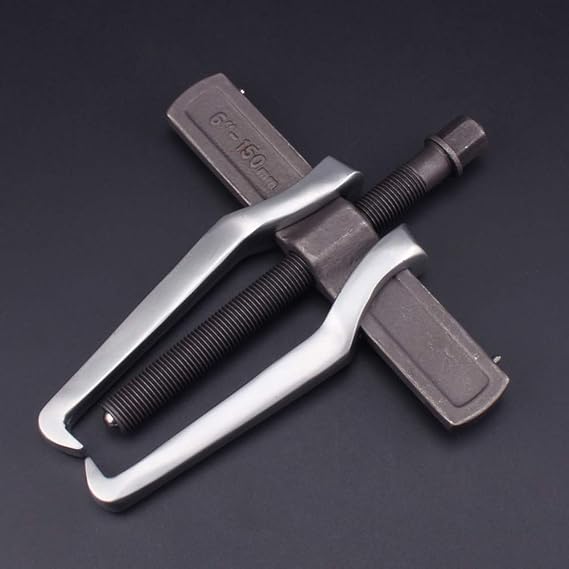 6-Inch 2-Jaw Gear Puller, Small Bearing & Pulley Removal Tool | Reversible Double Hook Design, Inside & Outside Pulling Extractor for Flywheels, Gears and Pulleys