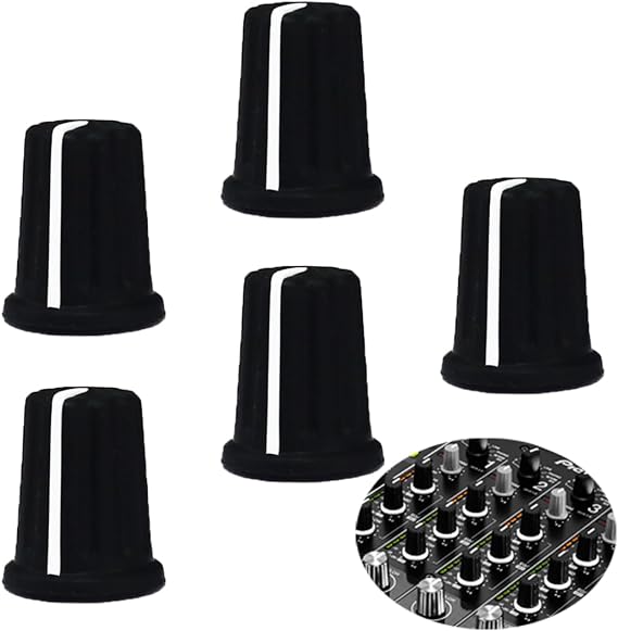5pcs EQ Rotary Knob Replacement Equalizer Potentiometer Fader Knobs Push Rod Cap for DJ Controller Mixer Console Pioneer DDJ800, DDJ1000, DDJ1000SRT, XDJRR (Black Hats-dot)