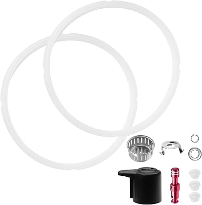 11 Pcs Replacement Parts for Instant Pot Duo 5, 6 Quart, Instant Pot Accessories with Sealing Ring, Steam Release Valve, Anti-Block Shield, Valve Sealing Ring, Red Float Valve and Gasket