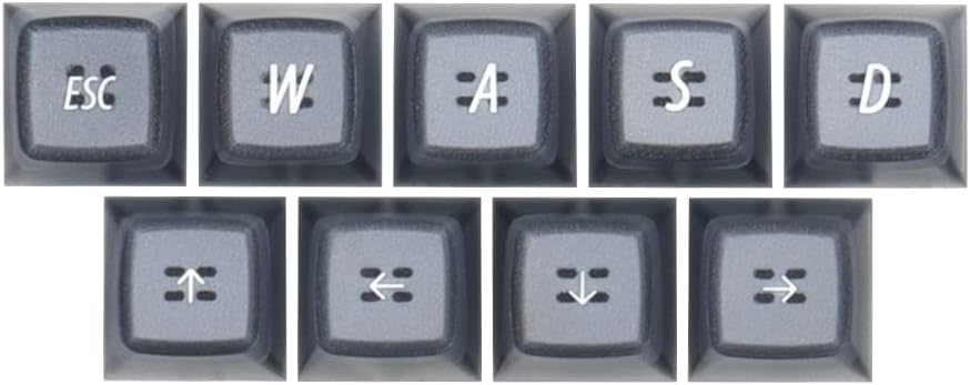 Idobao Translucent Backlight EMA Keycap Sets for ESC,W,A,S,D and Arrow Keys Clear Translucent with BlankTop Print Socket Face Cartoon PBT Keycaps for MX Switch Mechanical Keyboard DIY Black