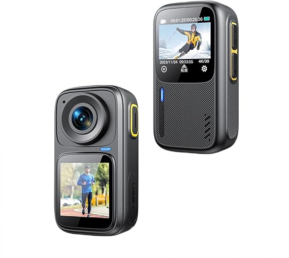Andoer 4K/30FPS Sports Camera WiFi Camera Dual Screen 6-Axis Anti-Shake Touch Control APP Remote Control with Waterproof Housing Underwater 30M Video Pre Recording Built-in Battery for Surfing Diving