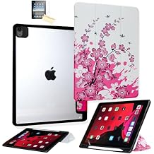 Shockproof Case for iPad Air M4 11"/Air M3 11"/ Air M2 11"/ 10.9-inch Air 5 / Air 4, Smart Cover Transparent Clear Back Shell for A2902 A2903 A2588 A2589 A2316 A2324 (Pink Flower)