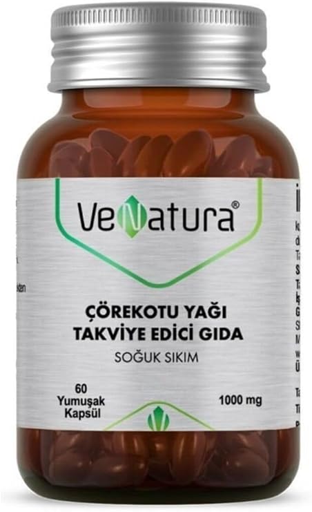 Venatura Çörek Otu Yağı 1000 Mg 60 Kapsül AROMASIZ Renkli