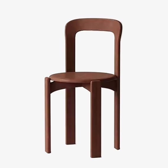 Solid Wood Dining Chair, Hotel Dining Chair, Back Chair Modern, Dresser Chair, Armless Bar Stool, for Kitchen, Backyard Lawn Bistro Color: Dark brown
