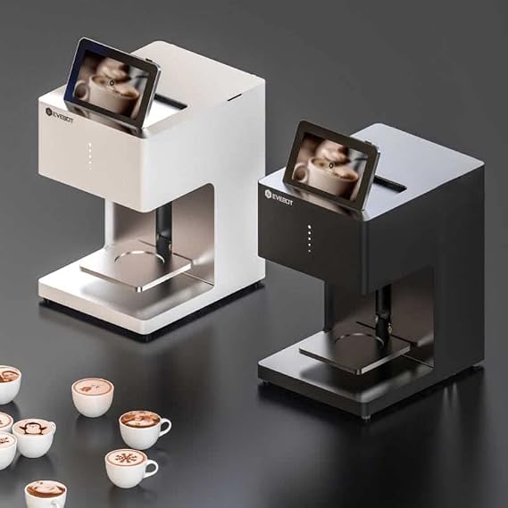 WLTOYS Coffee Printer Automatic 3d Latte Machine One-Touch Operation DIY Printing Photo printer On Food like Cake Bread Coffee with 1*Brown Cartridges