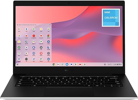Samsung 14" Galaxy Chromebook Go Laptop PC, Intel Celeron N4500 Processor, 4GB RAM, 64GB Storage, ChromeOS, XE340XDA-KA2US, Student Laptop, Silver