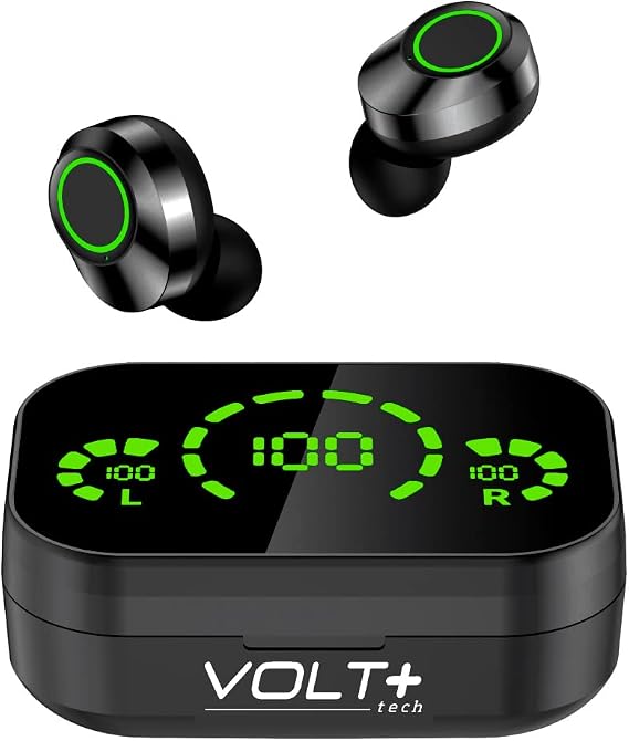 Pro Earbuds Wireless V5.3 LED Compatible with Realme GT5 240W IPX4 Water & Sweatproof/Noise Reduction/Quad Mic Plus 1200mah PowerBank