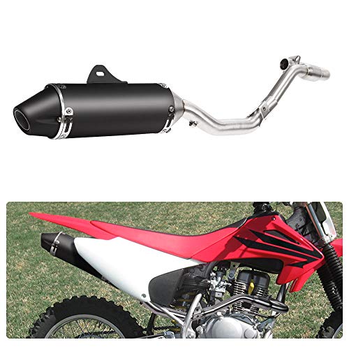 Kemimoto Slip-On Full Exhaust Muffler System For CRF150F CRF230F 2003-2013 Black Pipe Stainless Steel Motorbike