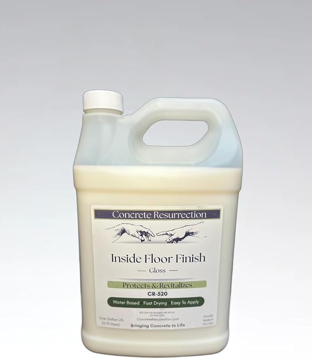 CR-520 Multi-Surface Floor Finish, Gloss (1 Gallon) | High Gloss Mop-On Polish for Interior Concrete, Hardwood, Laminate, Luxury Vinyl, Tile and Stone, Floor Restorer & Protector