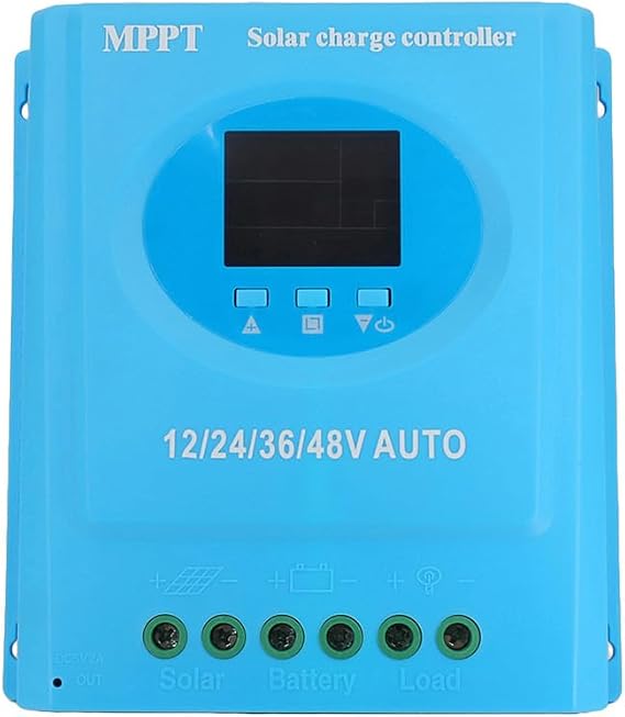 Solar Charge Controller, 100A MPPT Efficient Charge Controller, 12V 24V 36V 48V Automatic Adaptation Charge Controller with Blacklight (150A)